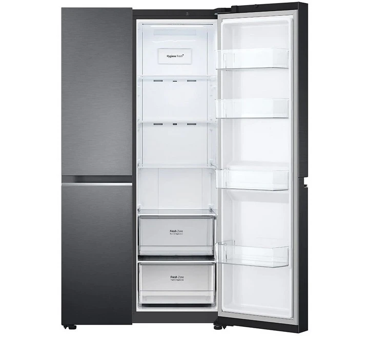 LG 694 Litres Frost Free Side-by-Side Refrigerator (Door Cooling+ GC-B257SQUV.AMCQEB Matt Black) GCB257SQUV